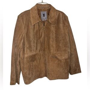 Vintage JLC Adventures On The Wing Suede Leather Jacket Quilt Lined Full Zip XL